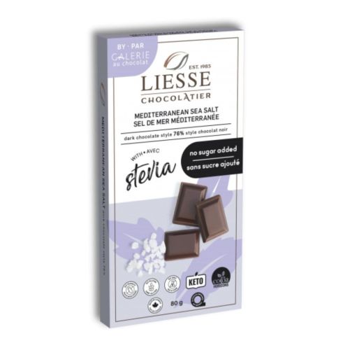 Galerie Au Chocolat No Sugar Med Sea Salt Dark Choc, 8 x 80g