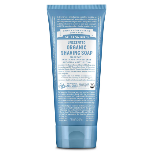 Dr. Bronner's Unscented Organic Shaving Soap, 207ml