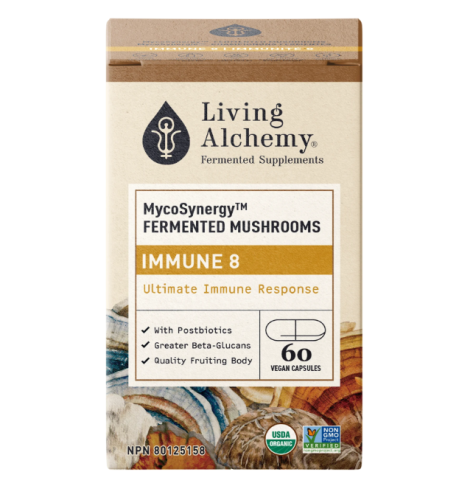 Living Alchemy MycoSynergy Fermented Mushrooms, Immune 8 (NGM) (veggie caps), 60ct