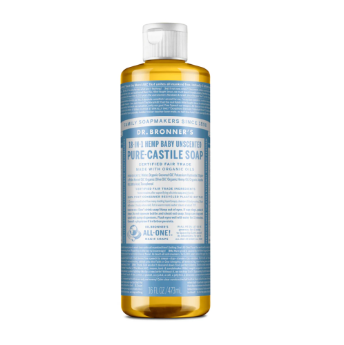 Dr. Bronner's Baby-Unscented Pure-Castile Soap, 473ml