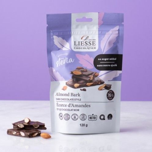 Galerie Au Chocolat No Sugar Dark Cho Almond Bark, 6 x 120g