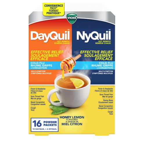 Vicks Dayquil Cold&Flu Pd Honey Lemon, 16pk