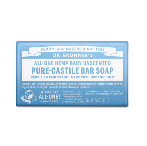 Dr. Bronner's Baby-Unscented Bar Soap, 140g