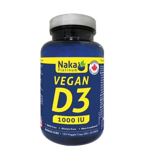 Naka Platinum Vegan D3, 120 V-Capsules