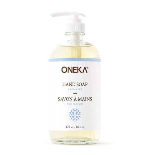 Oneka Hand Soap, Unscented (glass bottle w/pump), 475ml