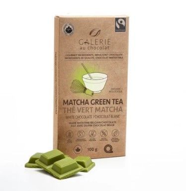 Galerie Au Chocolat Fairtrade White Choc Green Tea Bar, 8 x 100g