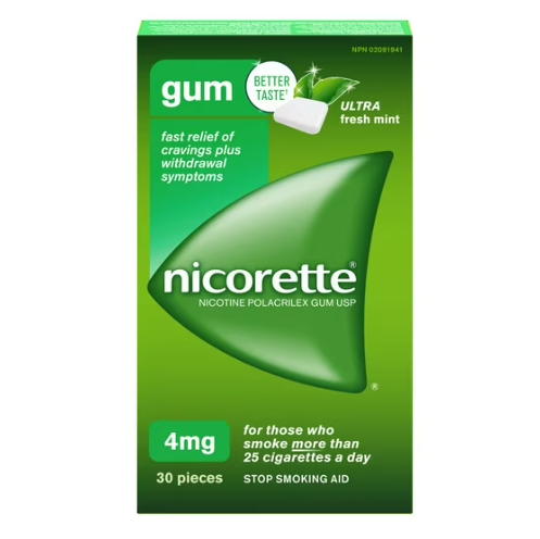 Nicorette Gum Coated 4mg Ice Ultra Fresh Mint, 30