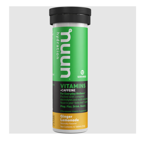 Nuun Vitamins w/Caffeine Ginger Lemonade, 8 x 52g