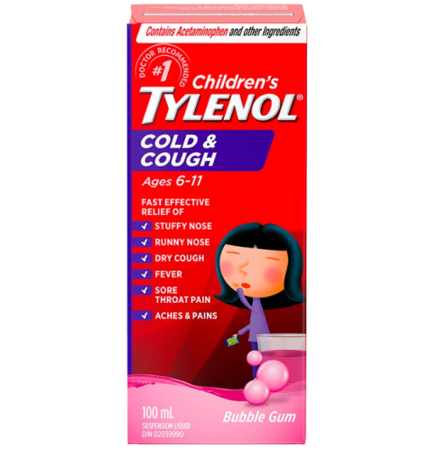 Tylenol Cold Dm Susp Bubble Gum, 100ml