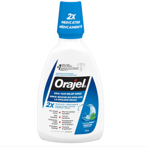 Orajel Mouthwash Antiseptic Soothing Mint, 473ml