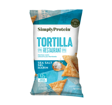 Simply Protein Tortilla Chips Sea Salt, 10 x 130g