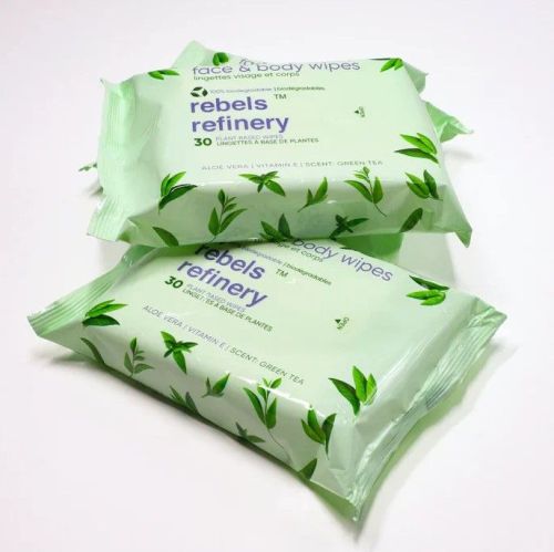 Rebel's Refinery Face and Body Wipes, 30ct