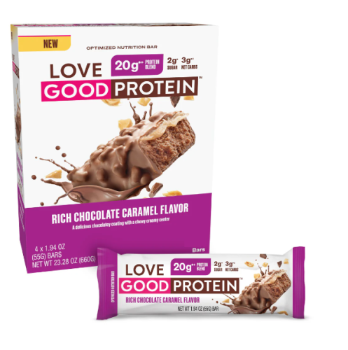 Love Good Fats Chocolate Caramel Protein Bar, 4pk