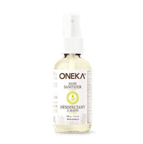 Oneka Hand Sanitizer, Lemon, Spray (glass bottle w/pump), 60ml