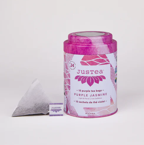 JusTea Purple Jasmine - Tea Bag Tin, 6 x 12bg