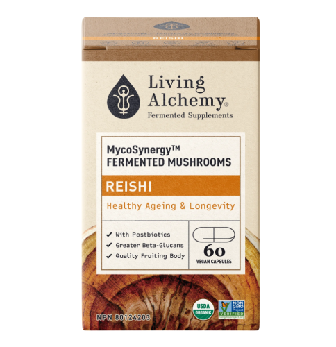 Living Alchemy MycoSynergy Fermented Mushrooms, Reishi (NGM) (veggie caps), 60ct