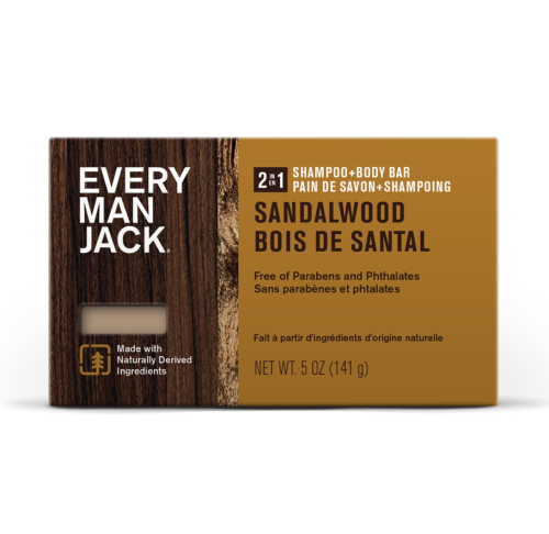 Every Man Jack Shampoo & Body Bar - Sandalwood, 141g