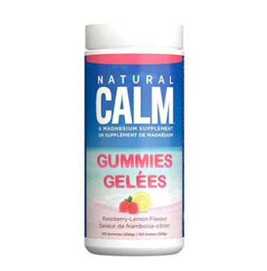 Natural Calm Magnesium Gummies Raspberry-Lemon Flavour, 120 Gummies (300g)