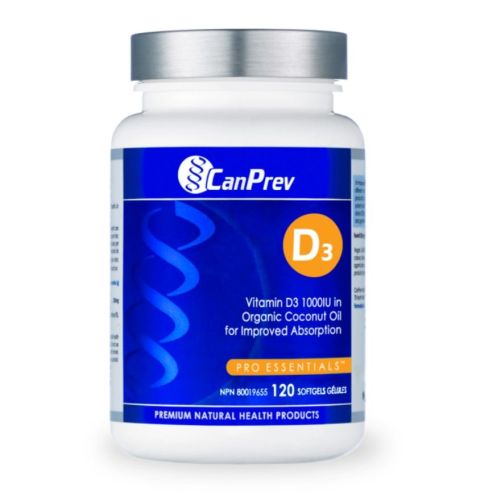 CanPrev D3 - Organic Coconut Oil, 120 Softgels