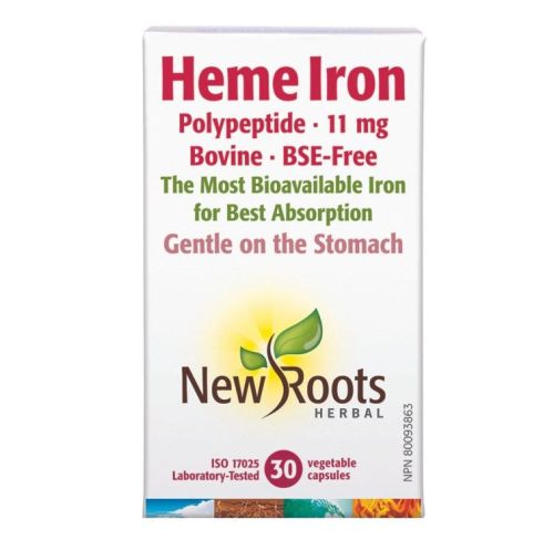 New Roots Herbal Heme Iron (Bovine) Polypeptide · 11 mg, 60 capsules