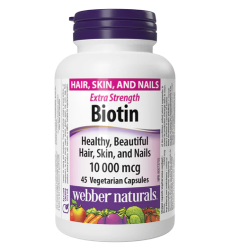 Webber Naturals Biotin X-Strength 10000mcg, 45 Caps 