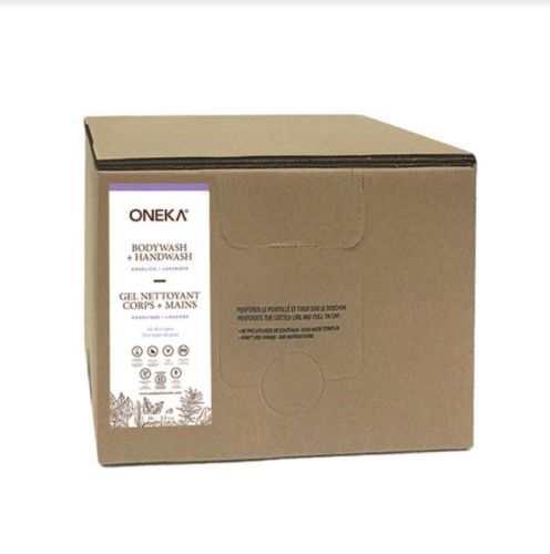 Oneka Shower Gel (Body Wash), Angelica & Lavender, Bulk Refill (bag-in-box), 9.75l