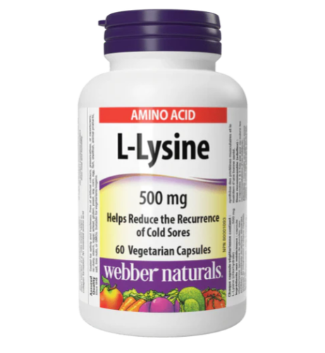 Webber Naturals L-Lysine 500mg, 60 Caps 