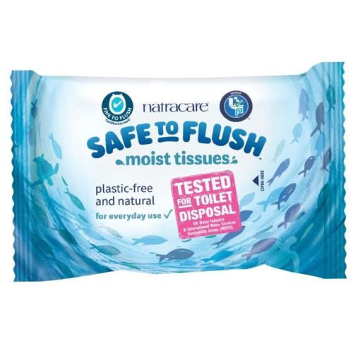 Natracare Safe to Flush Moist Tissues, 30ct