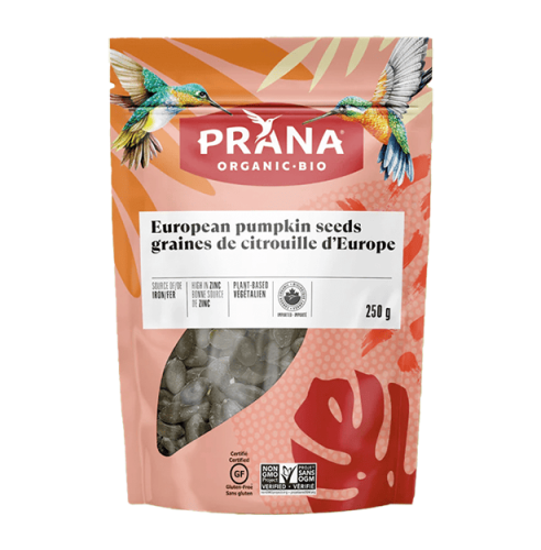 Prana Pumpkin Seeds, Raw, Organic, 6/250g