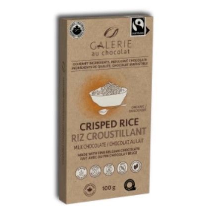 Galerie Au Chocolat Fairtrade Mlk Choc Crisped Rice Bar, 8 x 100g
