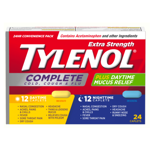 Tylenol Couch/Cold/Flu Extra Strength Day/Night, 12+12 caplet