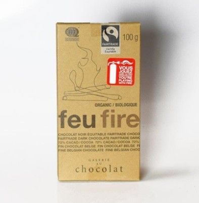 Galerie Au Chocolat Fairtrade Dark Choc Fire Bar, 8 x 100g