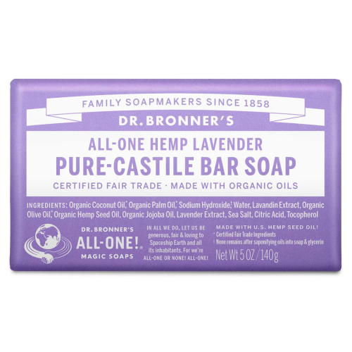 Dr. Bronner's Lavender Pure-Castile Bar Soap, 140g