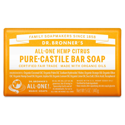 Dr. Bronner's Citrus Pure-Castile Bar Soap, 140g