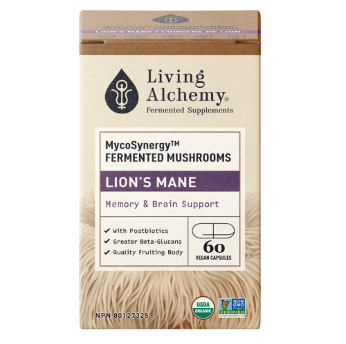 Living Alchemy MycoSynergy Fermented Mushrooms, Lion's Mane (NGM) (veggie caps), 60ct