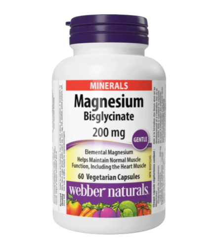 Webber Naturals Magnesium Bisglycinate  200mg, 120 Caps Veg