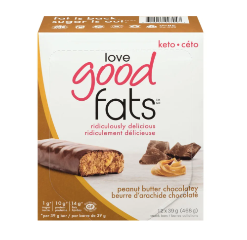 Love Good Fats Peanut Butter Chocolatey, 12 x 39g