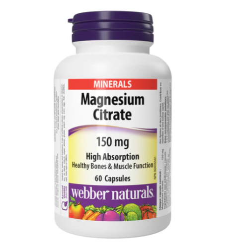 Webber Naturals Magnesium Citrate 150mg, 60 Caps 