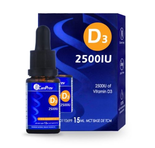 CanPrev D3 Drops 2500IU - MCT Base, 15 ml