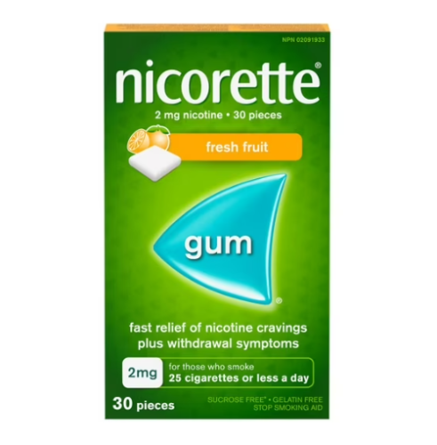 Nicorette Gum 2mg Fresh Fruit, 30