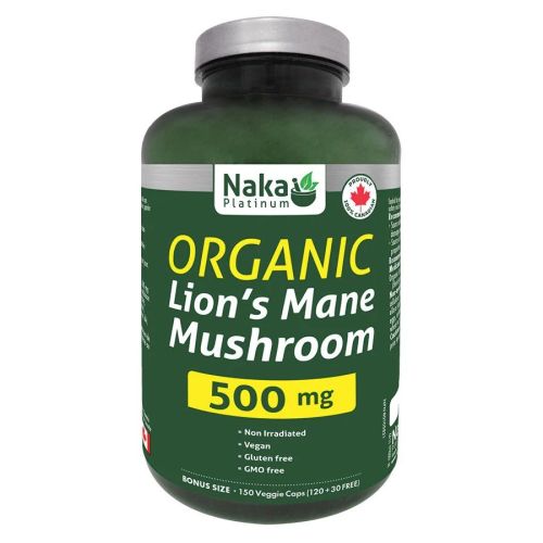 Naka Platinum Organic Lion's Mane, 150 V-Capsules