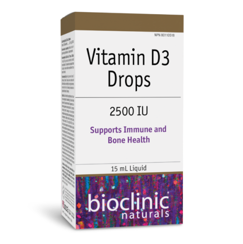 Bioclinic Naturals Vitamin D3 Drops · 2500 IU, 15 mL Liquid