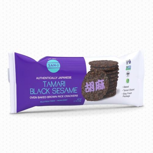 San J Tamari Black Sesame Cracker, 105g