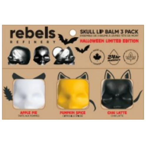 Rebel's Refinery Halloween Skull Lip Balm Set