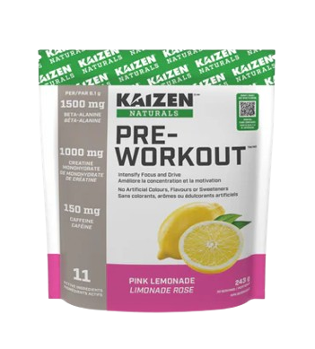 Kaizen Naturals Pre-Workout - Pink Lemonade, 243g