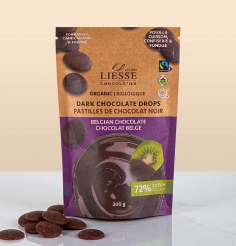 Galerie Au Chocolat FT Organic 72% Dark ChocDrops, 6 x 200g