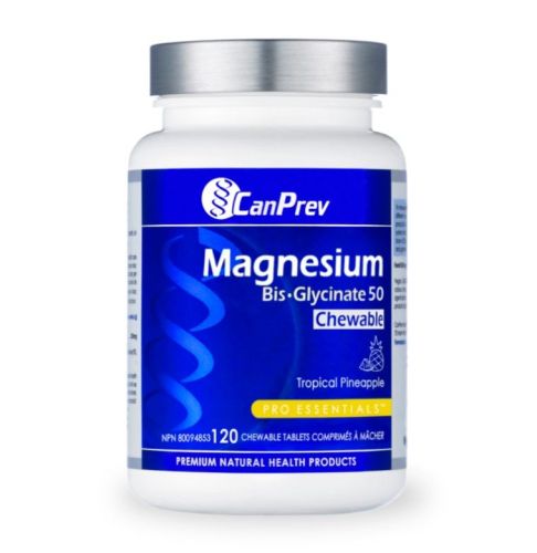 CanPrev Magnesium Bis·Glycinate 50 Chewable - Tropical Pineapple, 120 Tablets