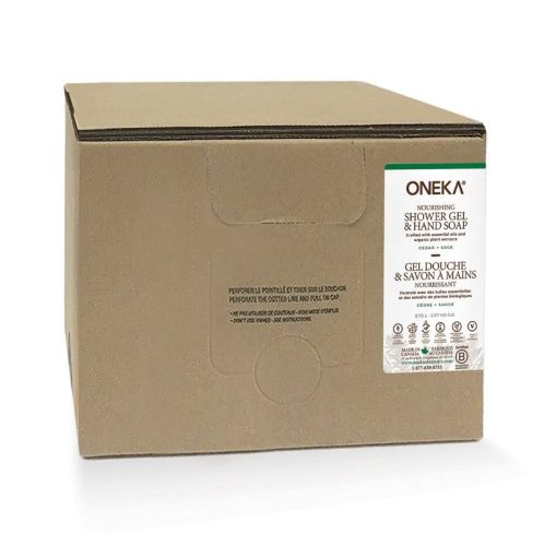 Oneka Shower Gel (Body Wash), Cedar & Sage, Bulk Refill (bag-in-box), 9.75l