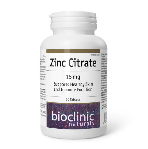 Bioclinic Naturals Zinc Citrate · 15 mg, 90 Tablets