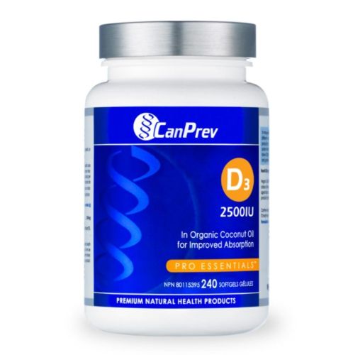 CanPrev D3 2500IU - MCT Base, 240 Softgels